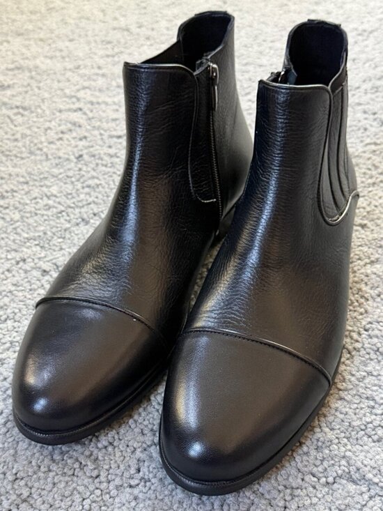 Marashli Black Leather Cap Toe Chelsea Boots EU 42 - US 9 Handcrafted Mint Cond. main image 13